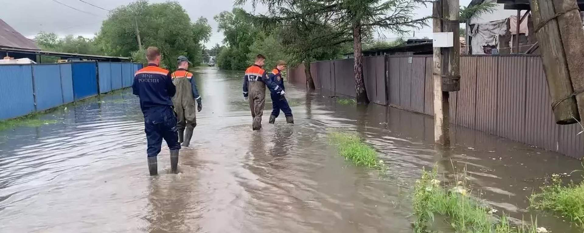 俄紧急情况部：洪水过后滨海边疆区仍有190多栋私人住房和自留地被淹 - 俄罗斯卫星通讯社, 1920, 29.06.2024