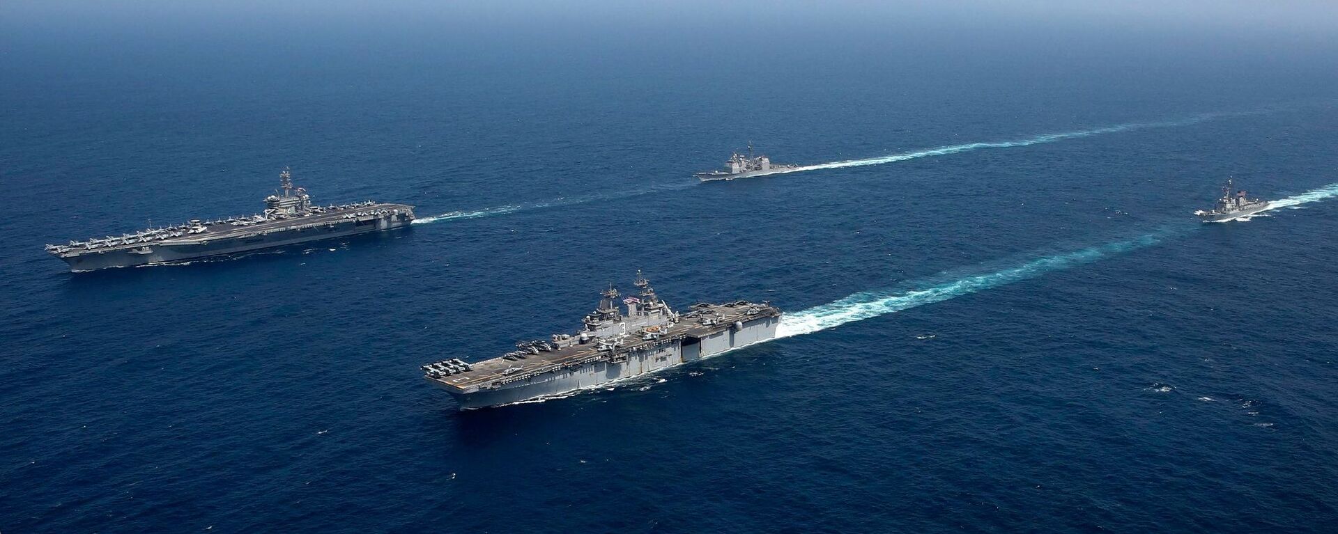 加强海上封锁：美国在中东部署的是哪三艘航母？ - 俄罗斯卫星通讯社, 1920, 23.04.2026
