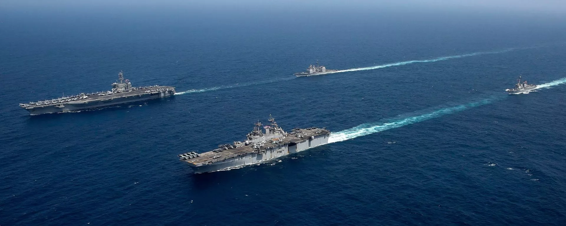 加强海上封锁：美国在中东部署的是哪三艘航母？ - 俄罗斯卫星通讯社, 1920, 23.04.2026