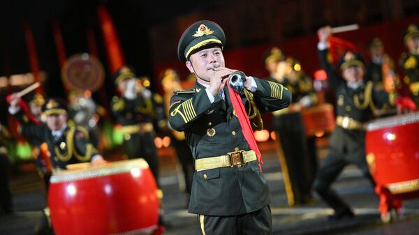 中國人民解放軍儀仗司禮大隊軍樂團參加俄羅斯第16屆“斯帕斯鐘樓”國際軍樂節 - 俄羅斯衛星通訊社