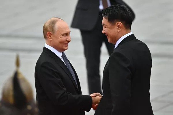 蒙古國總統烏赫那·呼日勒蘇赫為俄總統普京舉行隆重的歡迎儀式 蒙古國總統烏赫那·呼日勒蘇赫為俄總統普京舉行隆重的歡迎儀式 - 俄羅斯衛星通訊社