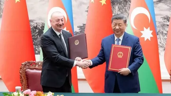 習近平和阿塞拜疆總統阿利耶夫 - 俄羅斯衛星通訊社