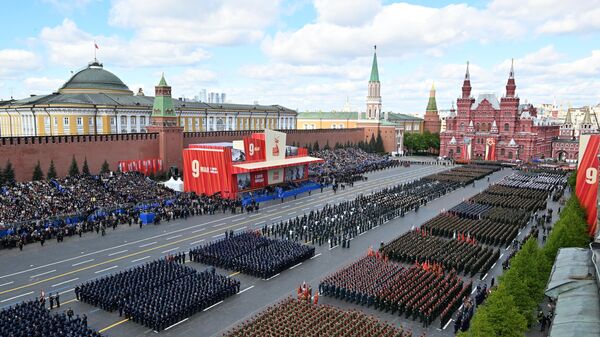 Парадные расчеты на Красной площади в Москве перед началом военного парада, посвященного 80-летию Победы в Великой Отечественной войне - 俄罗斯卫星通讯社