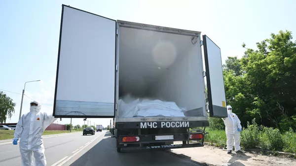 Рефрижераторы с телами военнослужащих ВСУ - 俄羅斯衛星通訊社
