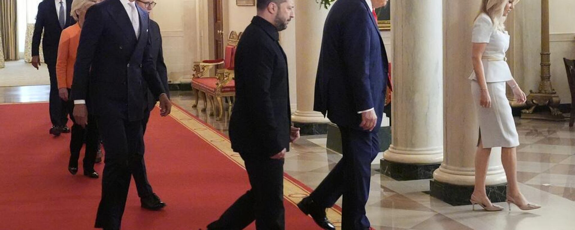 Президент США Трамп, европейские лидеры и Зеленский - 俄罗斯卫星通讯社, 1920, 19.08.2025