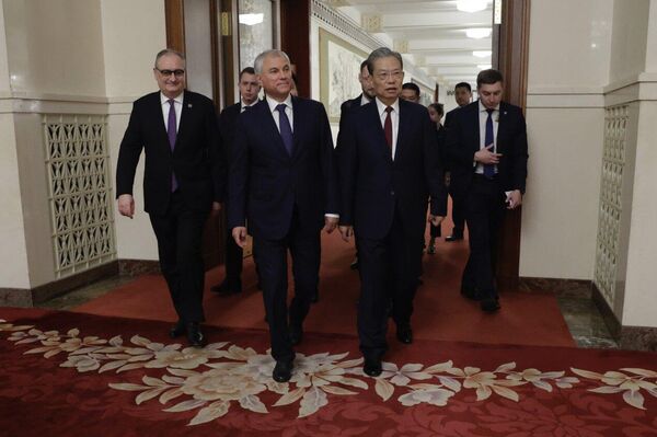 全国人大常委会委员长赵乐际8月25日在人民大会堂同俄罗斯国家杜马主席沃洛金共同主持中俄议会合作委员会第十次会议 全国人大常委会委员长赵乐际8月25日在人民大会堂同俄罗斯国家杜马主席沃洛金共同主持中俄议会合作委员会第十次会议 - 俄罗斯卫星通讯社