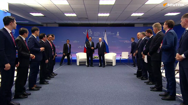 普京在东方经济论坛期间会见老挝总理 - 俄罗斯卫星通讯社