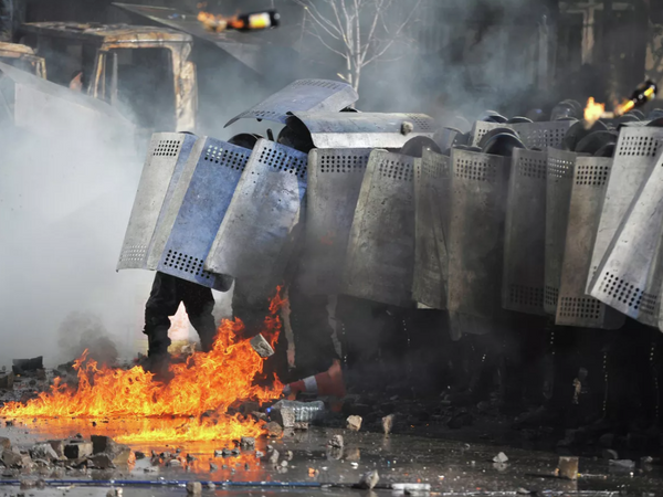 基辅市中心与反对派发生冲突的警察。 - 俄罗斯卫星通讯社