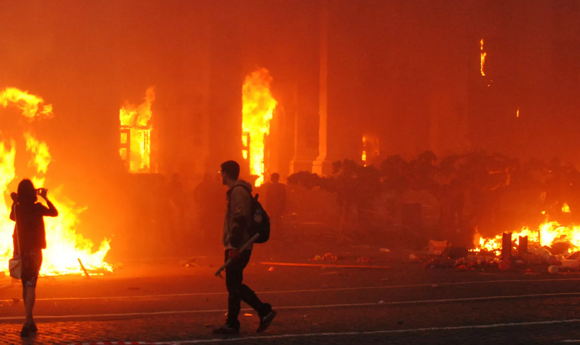 The fire in the Trade Union's House in Odessa.
  - 俄罗斯卫星通讯社