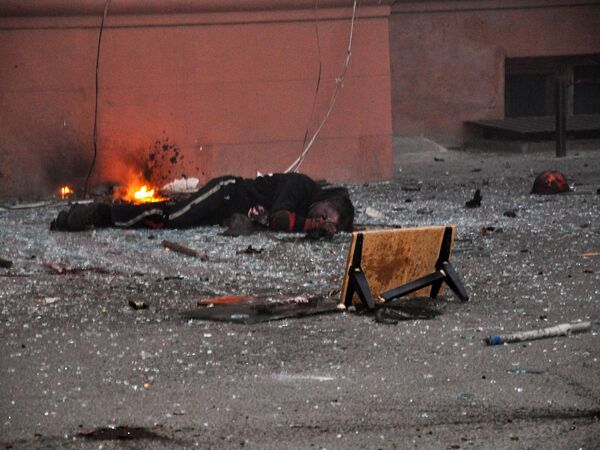 敖德萨工会大楼火灾遇难者遗体。 - 俄罗斯卫星通讯社