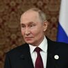 Президент РФ Владимир Путин выступает перед представителями СМИ после участия в заседании совета глав государств СНГ и проведения двусторонней встречи в Душанбе.  - 俄羅斯衛星通訊社
