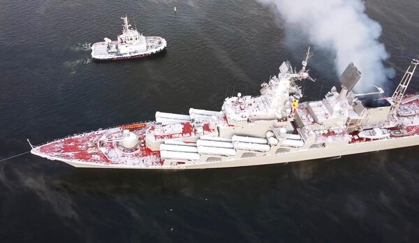 “乌斯季诺夫元帅”号导弹巡洋舰参加在巴伦支海举行的北方舰队演习 - 俄罗斯卫星通讯社