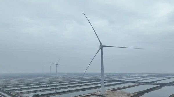 山东东营并网发电的26兆瓦级海上风电机组 - 俄罗斯卫星通讯社