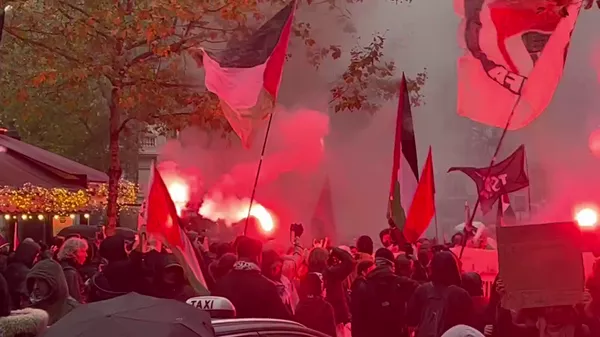 巴黎举行大规模示威 纪念国际声援巴勒斯坦人民日 - 俄罗斯卫星通讯社