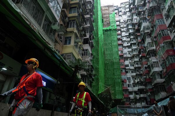 鰂魚湧地區一座正在翻新的建築 - 俄羅斯衛星通訊社