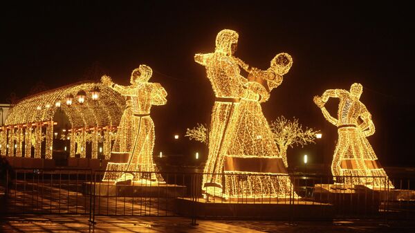 莫斯科俯首山上的節日彩燈。 - 俄羅斯衛星通訊社