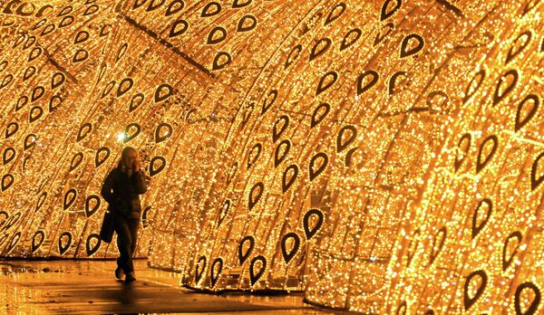 莫斯科韦尔纳茨基大街国家大马戏团旁的节日灯饰。 - 俄罗斯卫星通讯社