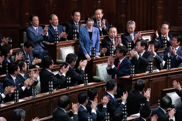 2025年10月21日,自民黨總裁高市早苗當選日本新任首相,成為日本歷史上首位女首相。 2025年10月21日,自民黨總裁高市早苗當選日本新任首相,成為日本歷史上首位女首相。 - 俄羅斯衛星通訊社