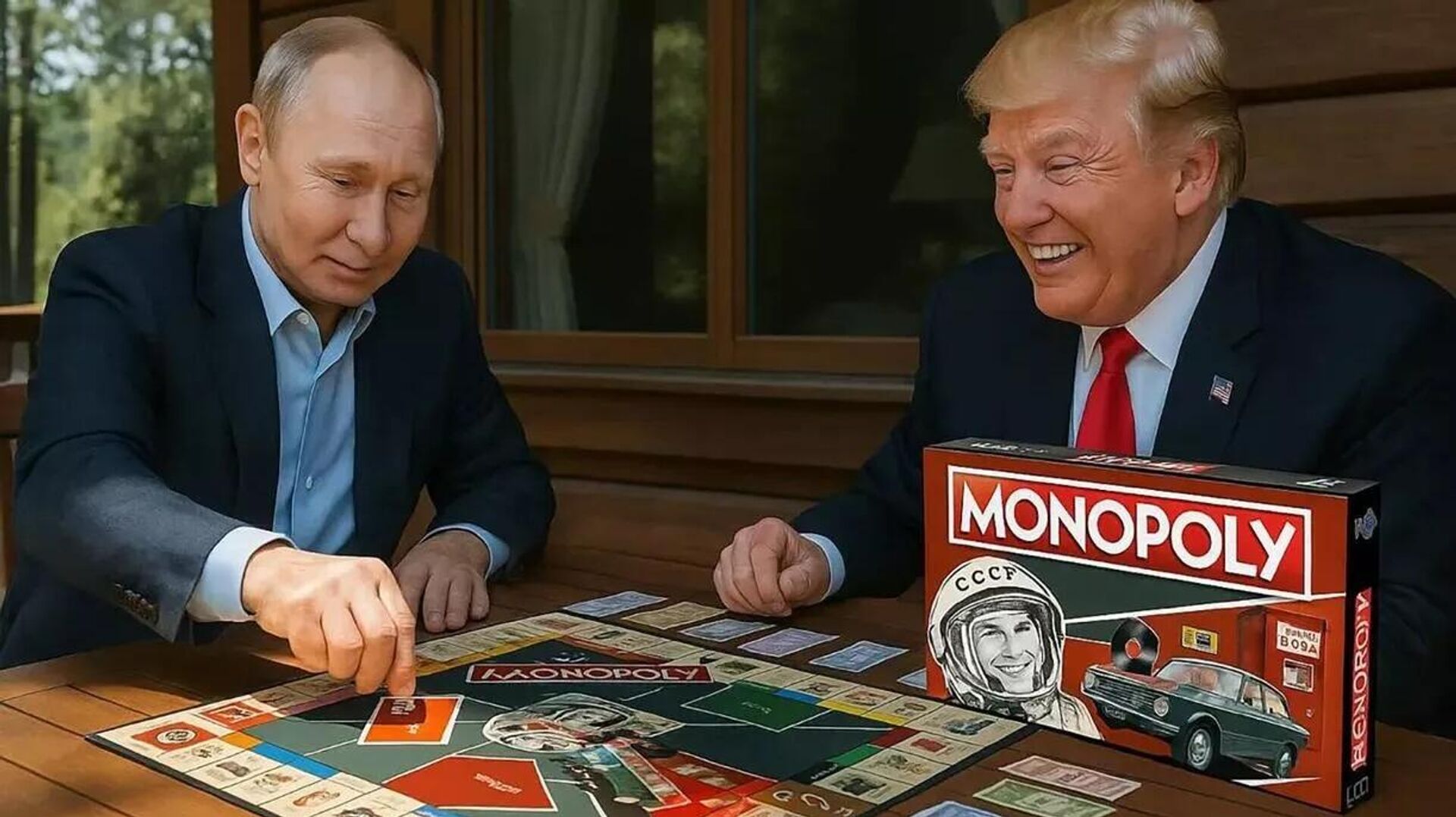 普京与特朗普在俄儿童商品零售商的AI广告上玩《大富翁》桌游 - 俄罗斯卫星通讯社, 1920, 01.01.2026