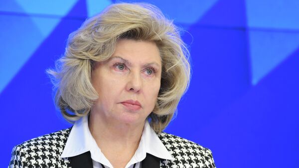 俄罗斯人权事务专员莫斯卡利科娃在“今日俄罗斯”媒体集团国际多媒体新闻中心 - 俄罗斯卫星通讯社