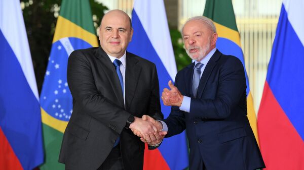 俄总理米舒斯京与巴西总统卢拉 - 俄罗斯卫星通讯社