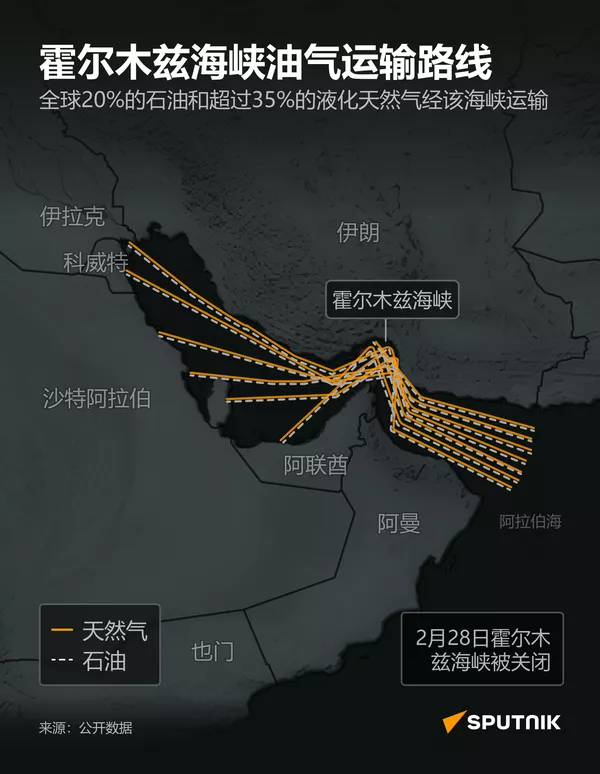 霍尔木兹海峡油气运输路线 - 俄罗斯卫星通讯社