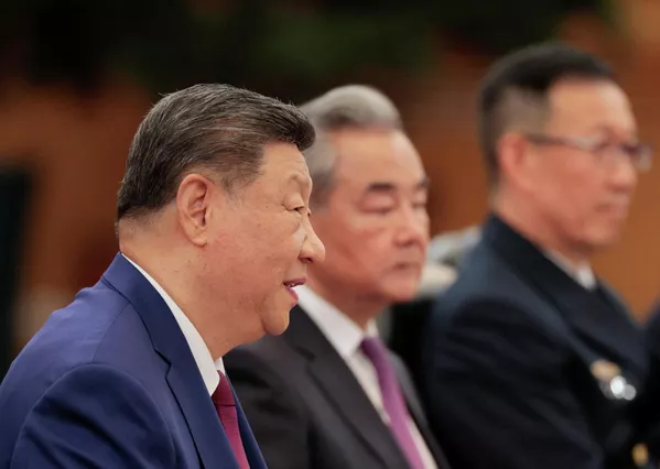 2026年5月14日,习近平在北京人民大会堂与特朗普(图中未显示)举行大范围双边会谈。 2026年5月14日,习近平在北京人民大会堂与特朗普(图中未显示)举行大范围双边会谈。 - 俄罗斯卫星通讯社