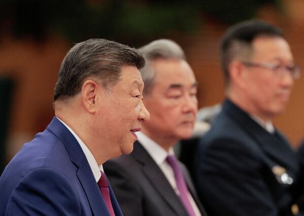 2026年5月14日，習近平在北京人民大會堂與特朗普（圖中未顯示）舉行大範圍雙邊會談。 - 俄羅斯衛星通訊社