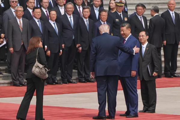 2026年5月14日,特朗普与习近平共同出席欢迎仪式。 2026年5月14日,特朗普与习近平共同出席欢迎仪式。 - 俄罗斯卫星通讯社