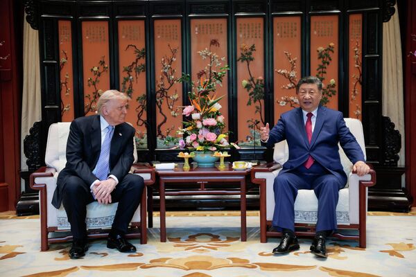 5月15日，北京，中国国家主席习近平与美国总统特朗普在中南海花园参观期间举行会晤。 - 俄罗斯卫星通讯社