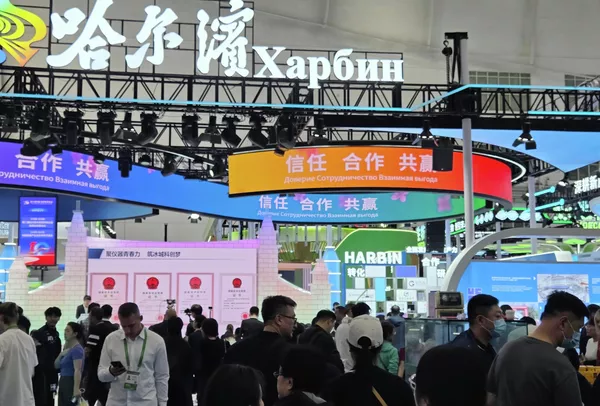 哈尔滨第十届俄中博览会上的展台现场 - 俄罗斯卫星通讯社