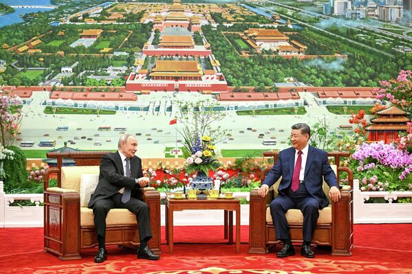 2026年5月20日,俄罗斯总统普京与中国国家主席习近平在北京人民大会堂会晤间隙一同饮茶。 2026年5月20日,俄罗斯总统普京与中国国家主席习近平在北京人民大会堂会晤间隙一同饮茶。 - 俄罗斯卫星通讯社