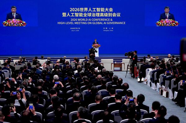 2026年7月17日星期五,中国国家主席习近平在世界人工智能大会开幕式上致辞。 2026年7月17日星期五,中国国家主席习近平在世界人工智能大会开幕式上致辞。 - 俄罗斯卫星通讯社