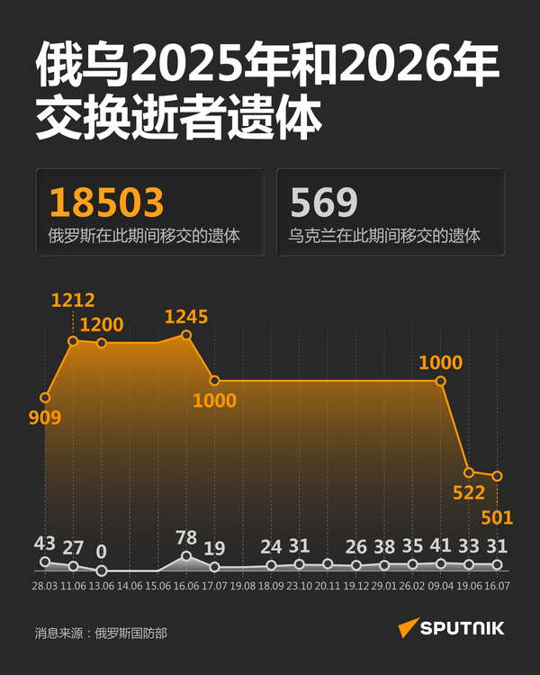 俄乌2025年和2026年交换逝者遗体 - 俄罗斯卫星通讯社