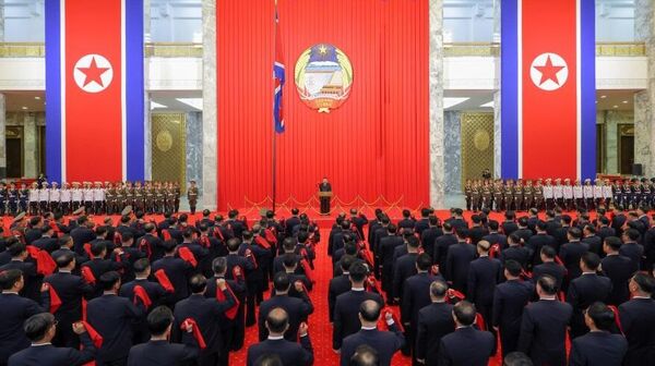 朝鲜国庆78周年升国旗仪式暨中央宣誓大会 - 俄罗斯卫星通讯社