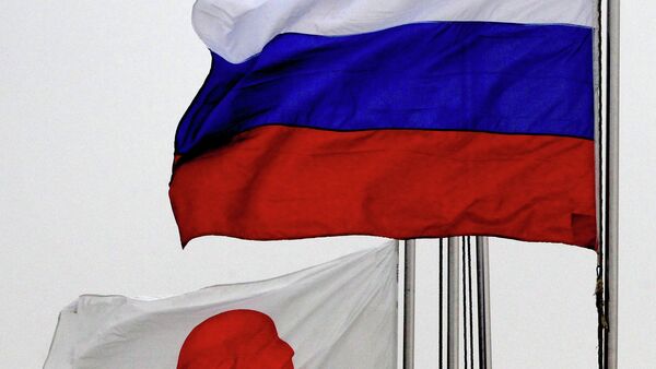 俄罗斯与日本国旗 - 俄罗斯卫星通讯社
