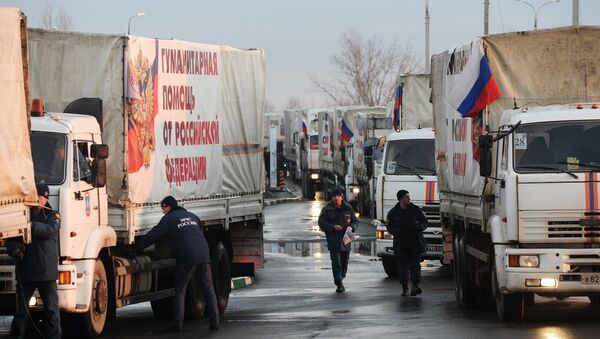 俄紧急情况部人道主义车队启程前往罗斯托夫州 - 俄罗斯卫星通讯社