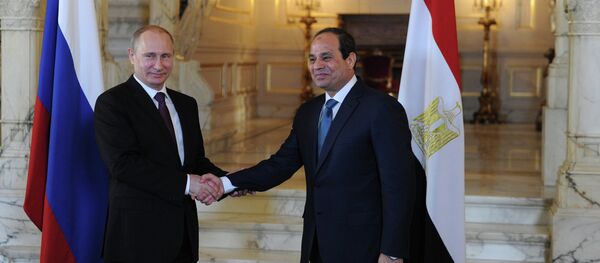 俄羅斯總統弗拉基米爾•普京和埃及總統阿卜杜勒•法塔赫•阿爾-塞西的聯合新聞發佈會 俄羅斯總統弗拉基米爾•普京和埃及總統阿卜杜勒•法塔赫•阿爾-塞西的聯合新聞發佈會 - 俄羅斯衛星通訊社