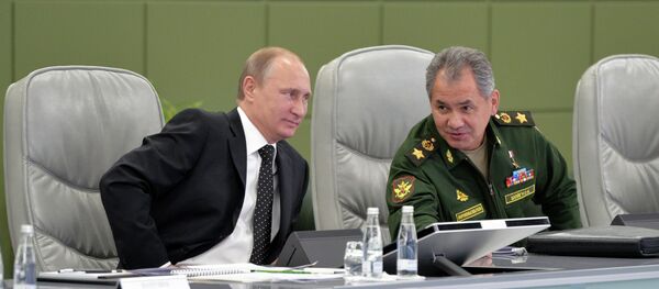 羅斯總統弗拉基米爾•普京和俄國防部長謝爾蓋•紹伊古 - 俄羅斯衛星通訊社
