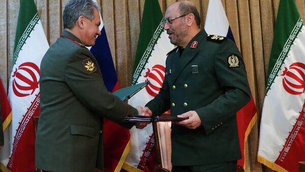 俄罗斯国防部长谢尔盖•绍伊古和伊朗国防部长侯赛因•达赫甘 - 俄罗斯卫星通讯社