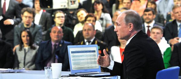 “与普京直播连线”节目已接到逾45万次电话提问 - 俄罗斯卫星通讯社