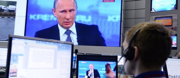 俄聯邦總統弗拉基米爾∙普京“直播連線”節目在線直播 - 俄羅斯衛星通訊社