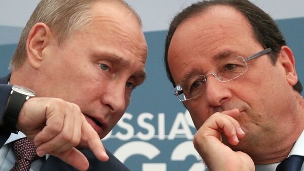 俄羅斯總統普京和法國總統奧朗德 - 俄羅斯衛星通訊社