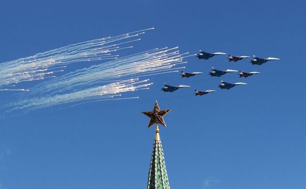 莫斯科胜利日阅兵空中部分彩排 - 俄罗斯卫星通讯社