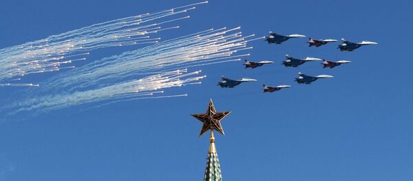 莫斯科胜利日阅兵空中部分彩排 - 俄罗斯卫星通讯社