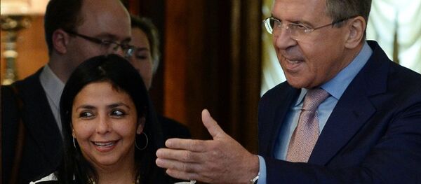 俄羅斯外長拉夫羅夫與委內瑞拉外長羅德里格斯 - 俄羅斯衛星通訊社