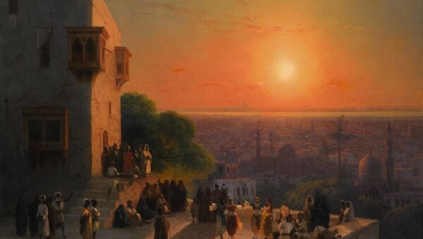 伊萬∙艾瓦佐夫斯基的畫作《開羅的夜》。 - 俄羅斯衛星通訊社