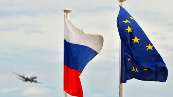 Россия ЕС флаги - 俄罗斯卫星通讯社