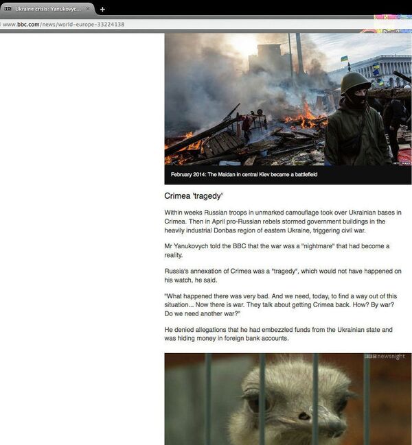 BBC網頁截屏 BBC網頁截屏 - 俄羅斯衛星通訊社