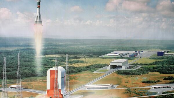 庫魯航天發射中心（圭亞那航天中心）的模型 - 俄羅斯衛星通訊社